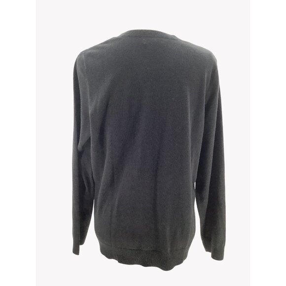 Croft & Barrow Womens XL Argyle Button-Front Cardigan Sweater Black Beige White - Picture 4 of 8